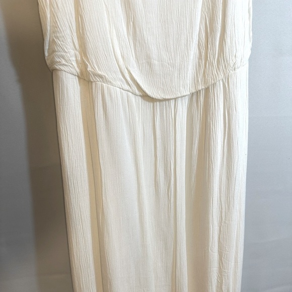 Allison Brittney White Tiered Crochet Lace Trim Spaghetti Straps Boho Maxi Dress - Picture 5 of 12